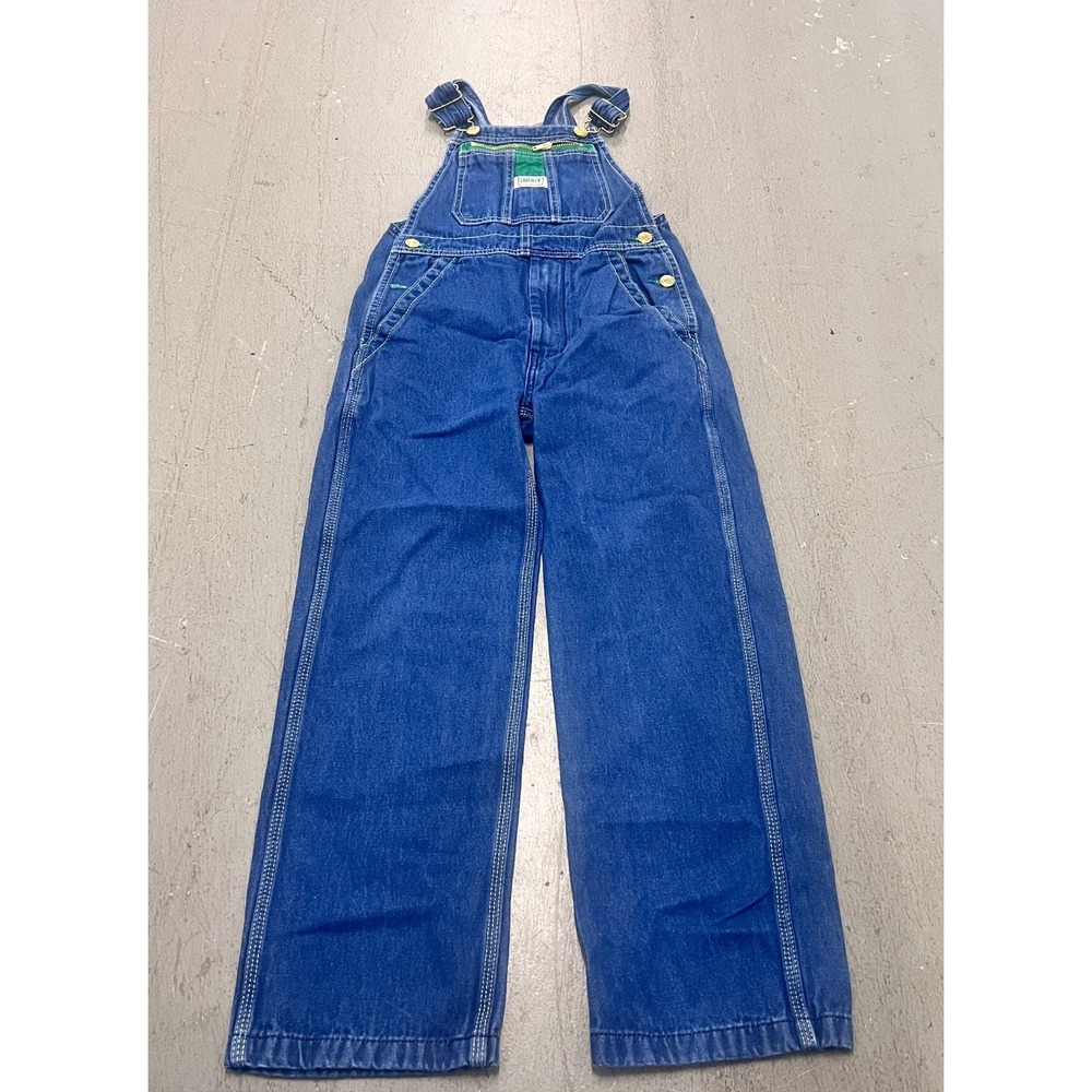 Liberty Bib Overalls‎ Kids 10R Blue 100% Cotton Denim Adjustable Straps Straight